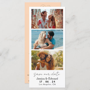 Peach Puff Save the Date Foto Stand Qr Code