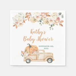 Peach Pumpkin Rustic Truck Babydusche Napkins Serviette