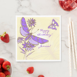 Peach Purple Butterfly Throw Pillow Serviette