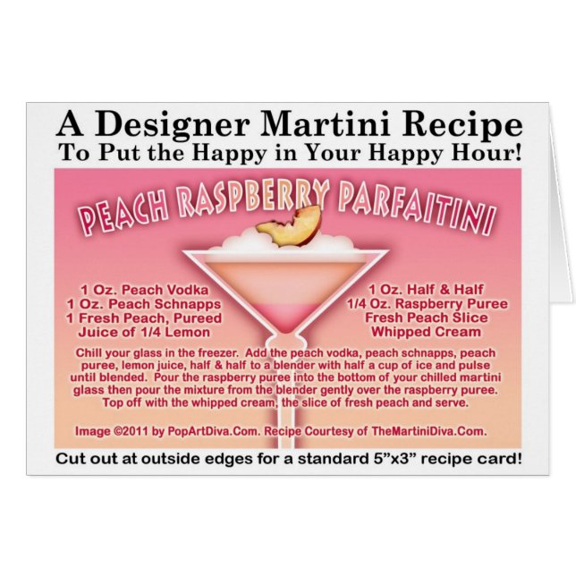 Peach Raspberry Parfait Martini Rezept Card (Vorderseite (Horizontal))