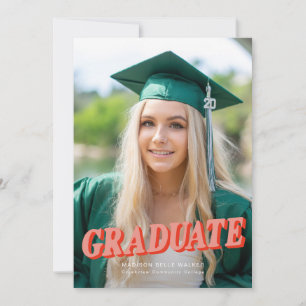Peach Retro Typografy Abschluss Ankündigung