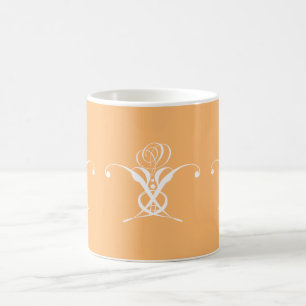 Peach Retro Weiße Geblüht Rose Kaffeetasse