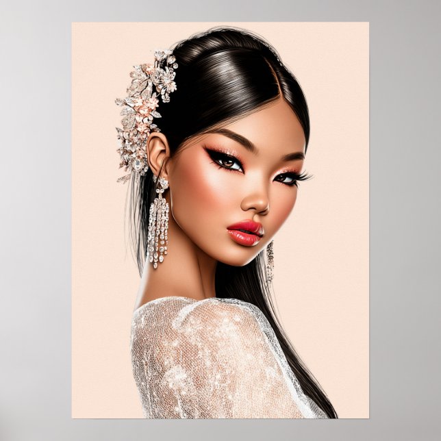 Peach Reverie | Vertical Portrait Poster (18×24) (Vorne)