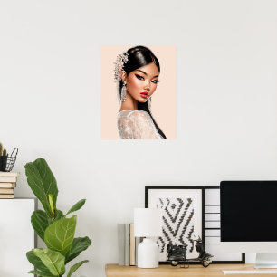 Peach Reverie   Vertikales Portrait Poster (16×20)