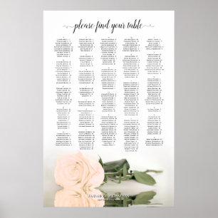 Peach-Rose Alphabetische Hochzeitstabelle Poster