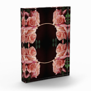 Peach Rose Bloral Vintag Fügen Sie Ihre Fotoblock