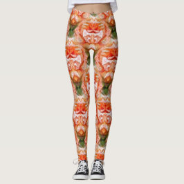 Peach Rose Blume Abstrakt Art Muster Leggings