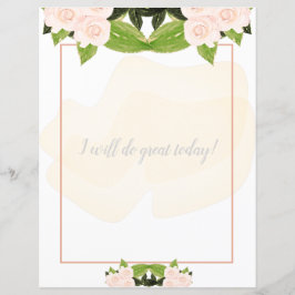 Peach-Rose Blumenschriftpapier
