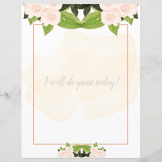 Peach-Rose Blumenschriftpapier