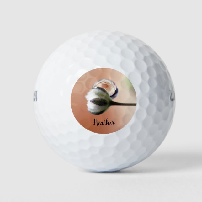 Peach Rose Dropdown Personalisierten Golfbälle (Vorderseite)