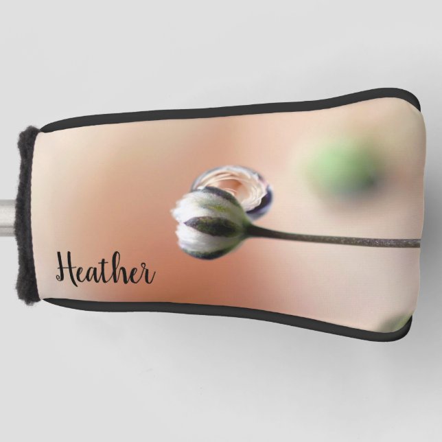 Peach Rose Dropdown Personalisierter Golf Head Cov Golf Headcover (Vorderseite)