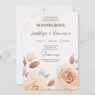 Peach Rose Einladung zur Hochzeit