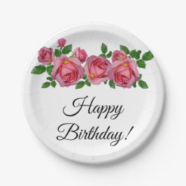 Peach Rose Geburtstag Pappteller