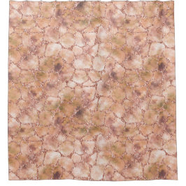 Peach Rose Glitzer Giraffe Drucken           Duschvorhang