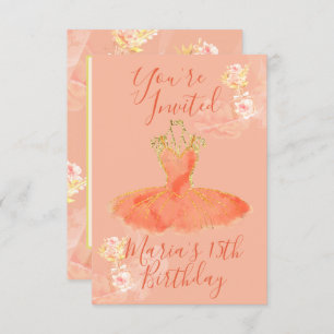 Peach Rose Gold Ballerina Dress Floral Parfüm Einladung