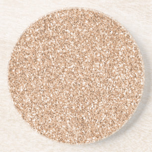Peach Rose Gold Blush Glitzer Glitz Getränkeuntersetzer