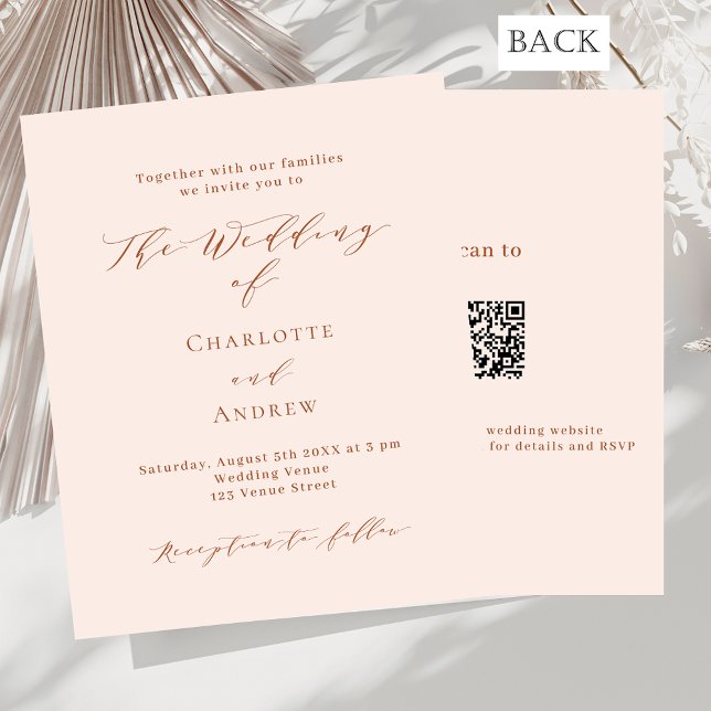 Peach Rose Gold formale QR UAWG Budget Hochzeit (Von Creator hochgeladen)