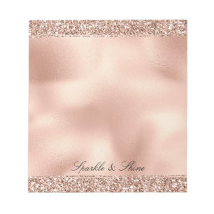 Peach Rose Gold Glitzer Luxe   Notizblock