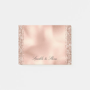 Peach Rose Gold Glitzer Luxe     Post-it Klebezettel