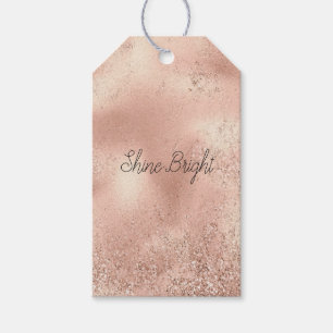 Peach Rose Gold Glitzy Glitzer Geschenkanhänger