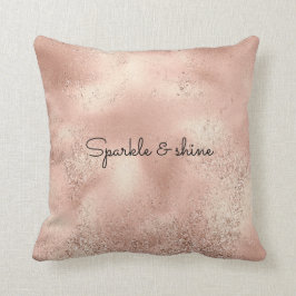 Peach Rose Gold Glitzy Glitzer Kissen
