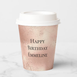Peach Rose Gold Glitzy Glitzer Pappbecher