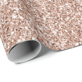 Peach Rose Gold Luxe Glitzer Geschenkpapier