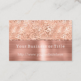 Peach Rose Gold Sparkle Leopard Glitz Visitenkarte