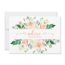 Peach Rose Greenery Typografy Advice Cards