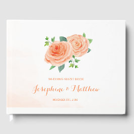 Peach Rose Hochzeit Gästebuch