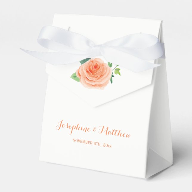 Peach-Rose-Hochzeit Geschenkschachtel (Vorderseite)