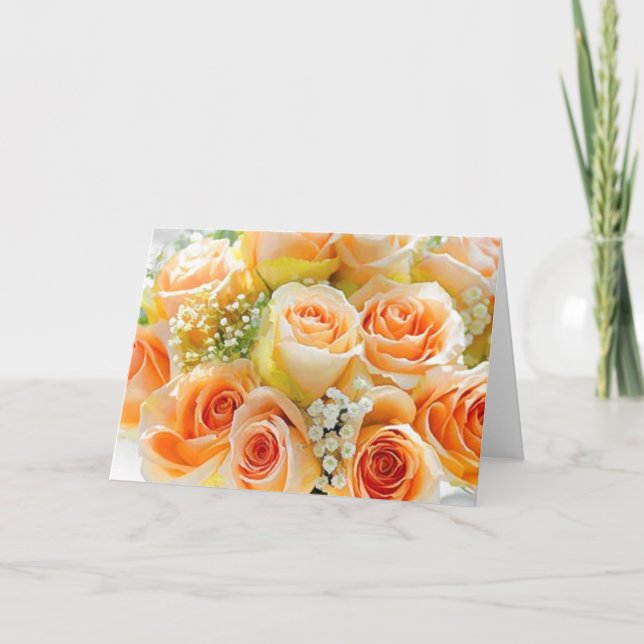 Peach Rose Hochzeiten Mitteilungskarten (Vorderseite)