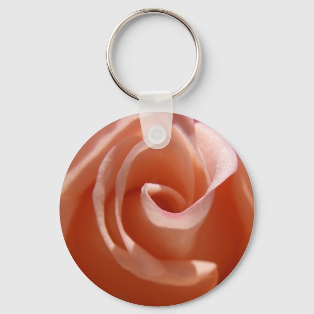 Peach Rose Keychain Schlüsselanhänger (Vorderseite)