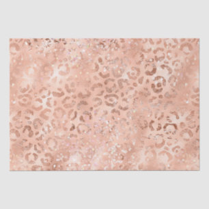Peach Rose Leopard Glitz Seidenpapier