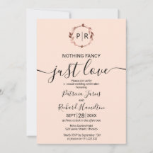 Peach Rose Monogram Calligrafy Foto Wedding