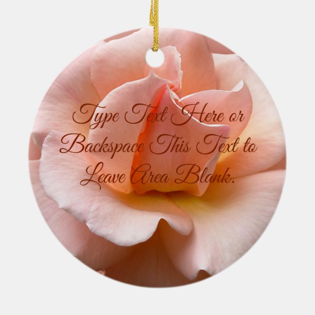 Peach Rose Ornament Personalisierte Rose Dekoratio (Hinten)