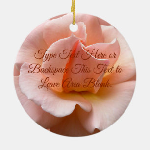 Peach Rose Ornament Personalized Rose Decorations