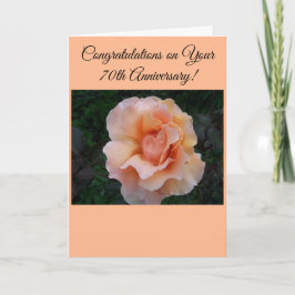 Peach Rose Personalisiert 70. Hochzeitstag Karte