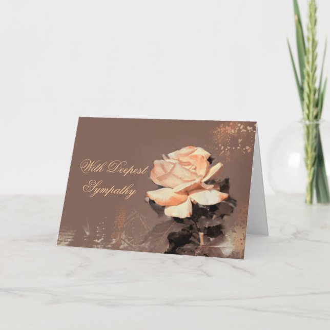 Peach Rose Sympathy Card Karte (Vorderseite)