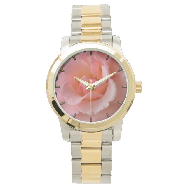 Peach Rose Wildblume  Wildrose Armbanduhren (Vorderseite)