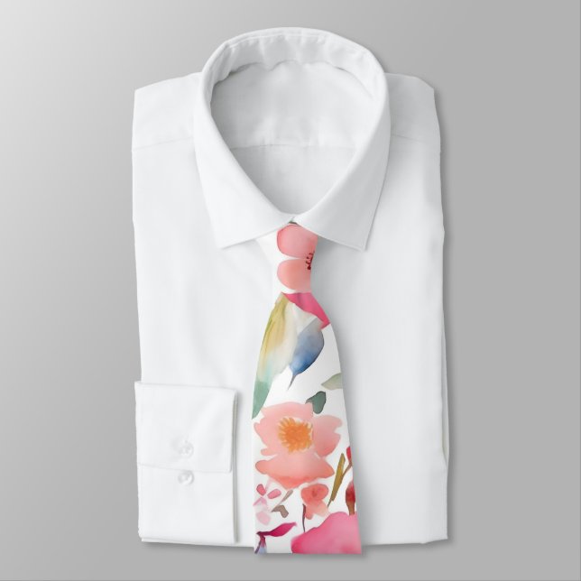 Peach & Rosen Aquarellnecktie Krawatte (Gebunden)