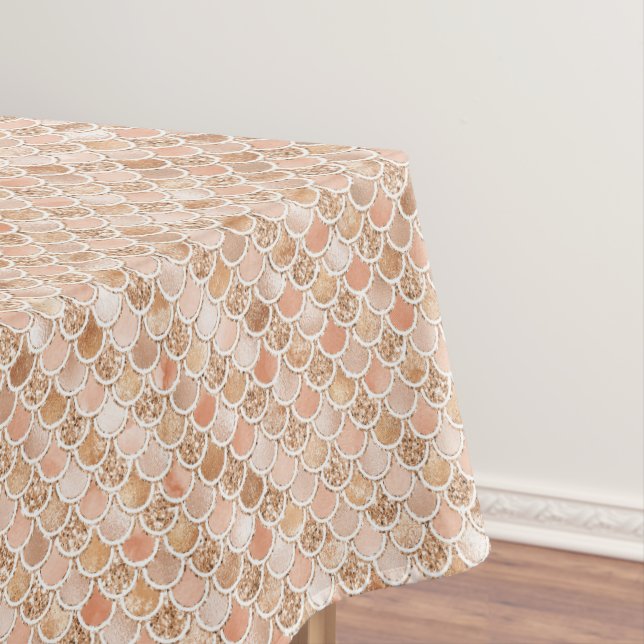 Peach Rosen Blush Gold Glitzer Mermaid       Tischdecke (Beispiel)