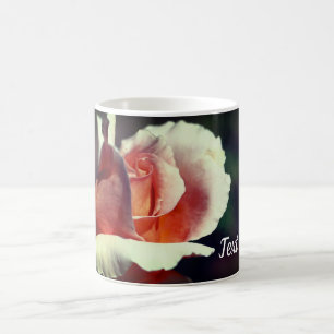 Peach Rosenknospe Blumen Personalisiert Kaffeetasse