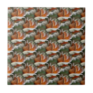 Peach Rosenknospe Floral Art Tile Fliese
