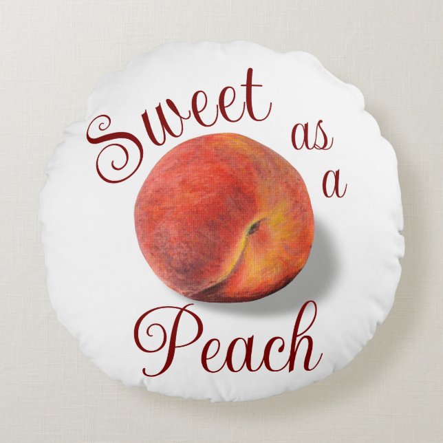 Peach Round Pillow Rundes Kissen (Vorderseite)
