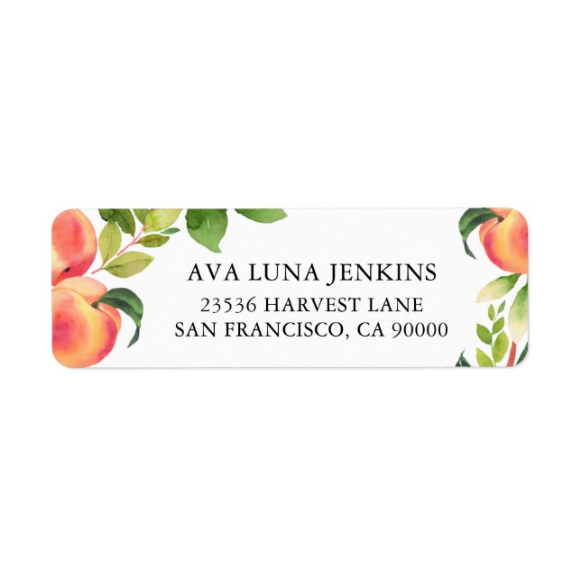 Peach Rücksendeadressen-Aufklebers (Vorne)
