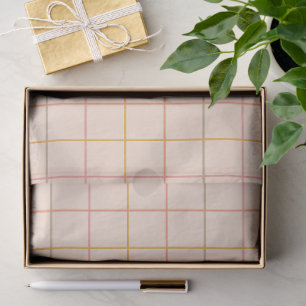 Peach Sage Gelbes Kariertes Gittermuster Seidenpapier