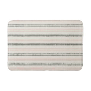 Peach Sage Moderner Minimalistischer Streifen Boho Badematte