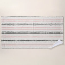 Peach Sage Moderner Minimalistischer Streifen Boho Strandtuch