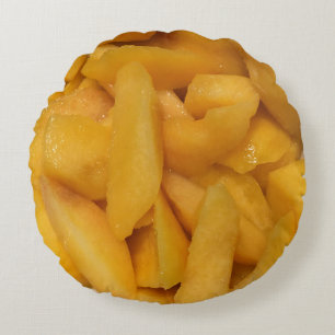 Peach Scheiben Gelb Georgien Staat Obst Rundes Kissen